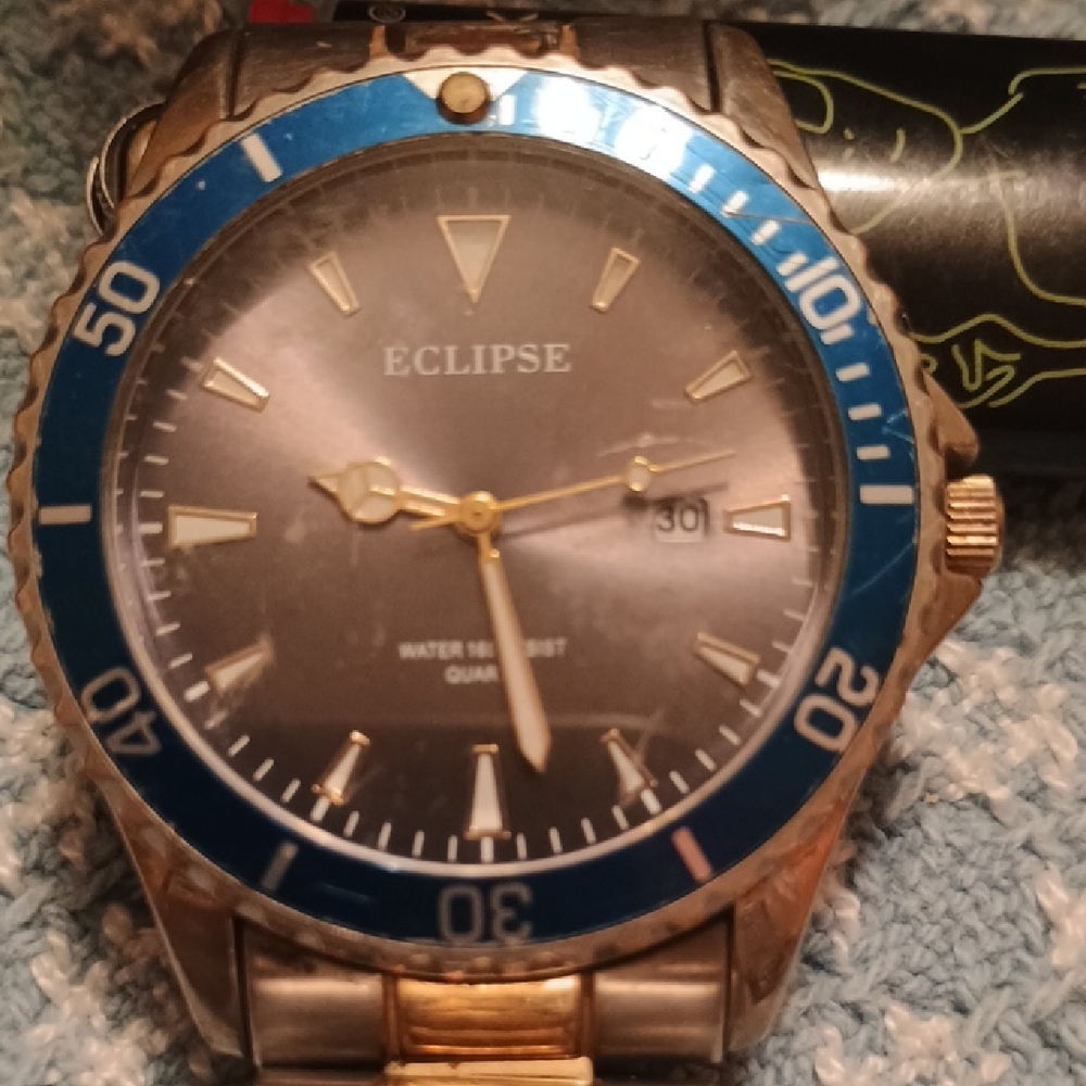 Eclipse Silver and Blue Watch Needs A Battery